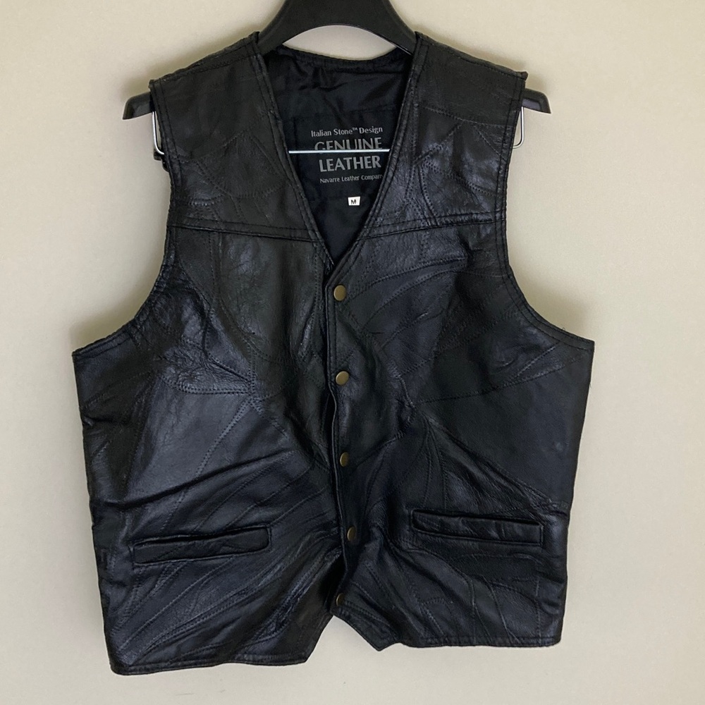 NAVARRE LEATHER COMPANY | Men’s Black Leather Vest